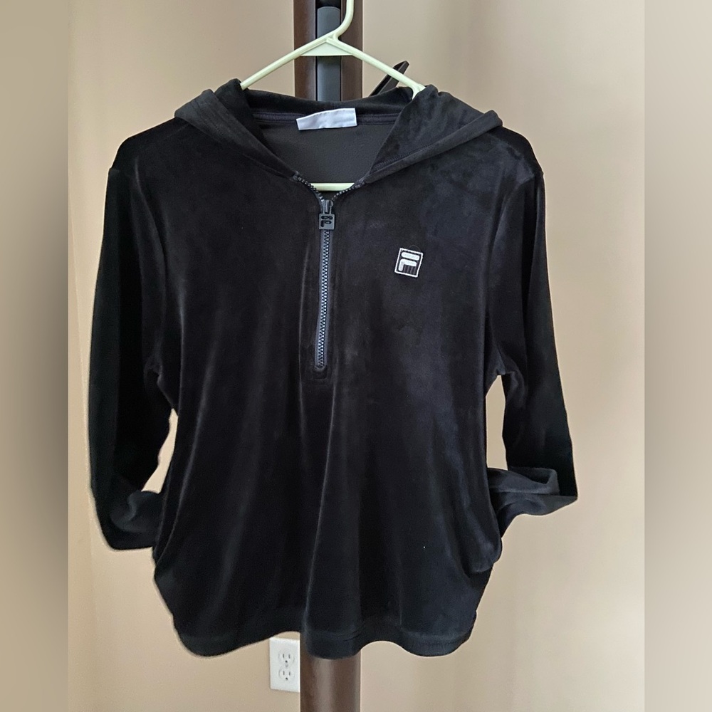 Fila Black Velour Pullover